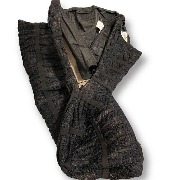ALAÏA PARIS Black Knit Overlay Dress  |Size:Small| - Picture 8 of 14